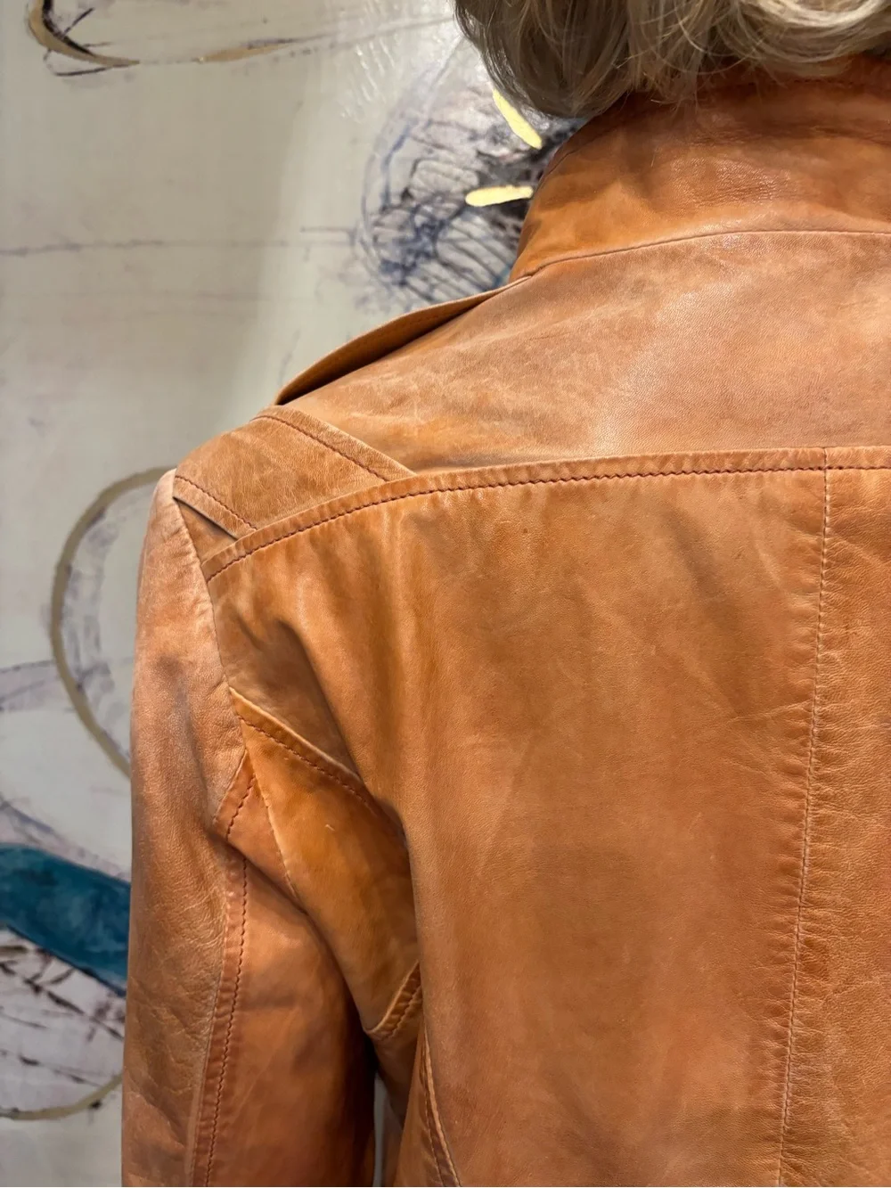 Danier Tan Leather Button-Front Jacket - Picture 8 of 16